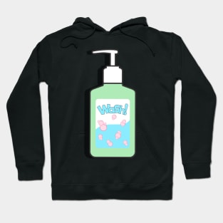 hand sanitizer on green Hoodie